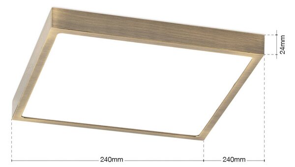 ORION Plafoniera a LED Disc, dimmerabile, Bronzo / Ottone antico, Soggiorno / Sala da pranzo, Alluminio, Moderno, Plafoniera LED