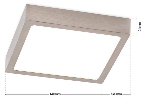 ORION Plafoniera a LED Disc, dimmerabile, Alluminio / Grigio / Zincato, Soggiorno / Sala da pranzo, Alluminio, Moderno, Plafoniera LED