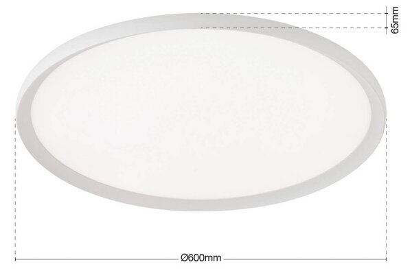 ORION Plafoniera a LED Kant, dimmerabile, Bianco / Opale, Soggiorno / Sala da pranzo, Alluminio, Moderno, Plafoniera LED