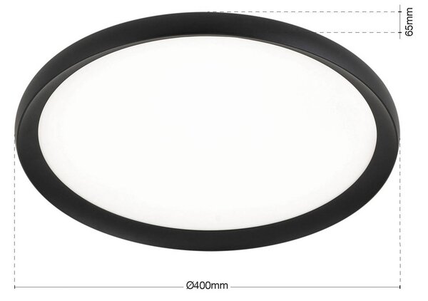 ORION Plafoniera a LED Kant, dimmerabile, Nero, Soggiorno / Sala da pranzo, Alluminio, Moderno, Plafoniera LED