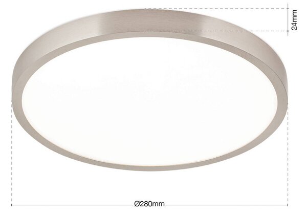 ORION Plafoniera a LED Disc, dimmerabile, Alluminio / Grigio / Zincato, Soggiorno / Sala da pranzo, Alluminio, Moderno, Plafoniera LED
