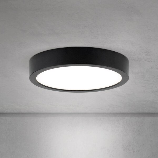 ORION Plafoniera a LED Disc, dimmerabile, Nero, Soggiorno / Sala da pranzo, Alluminio, Moderno, Plafoniera LED