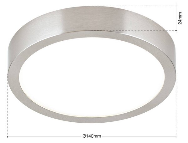 ORION Plafoniera a LED Disc, dimmerabile, Alluminio / Grigio / Zincato, Soggiorno / Sala da pranzo, Alluminio, Moderno, Plafoniera LED