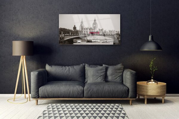 Quadro su vetro Ponte del Big Ben di Londra 100x50 cm 2 appendini