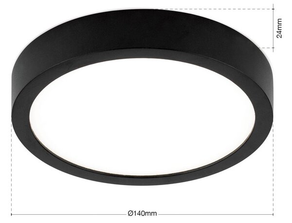 ORION Plafoniera a LED Disc, dimmerabile, Nero, Soggiorno / Sala da pranzo, Alluminio, Moderno, Plafoniera LED
