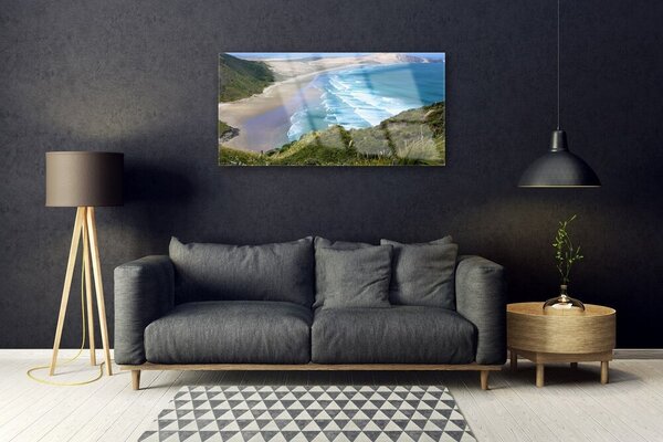 Quadro in vetro Spiaggia Mare Paesaggio 100x50 cm 2 appendini