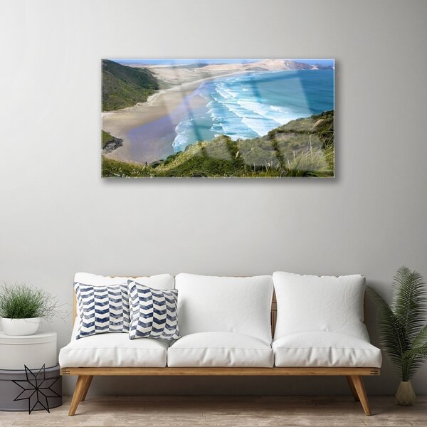 Quadro in vetro Spiaggia Mare Paesaggio 100x50 cm 2 appendini