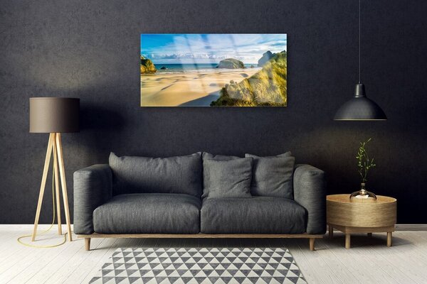 Quadro vetro Spiaggia Oceano Mare 100x50 cm 2 appendini