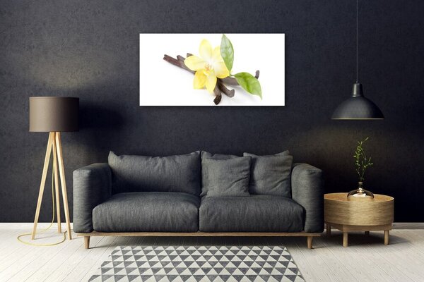 Quadro vetro Pianta delle foglie di vaniglia 100x50 cm 2 appendini