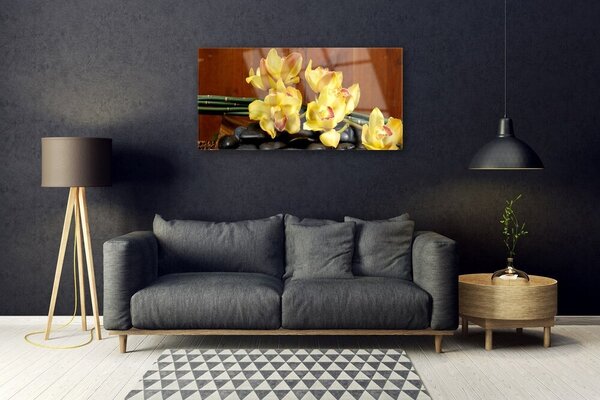 Quadro in vetro Pianta di orchidea da fiore 100x50 cm 2 appendini