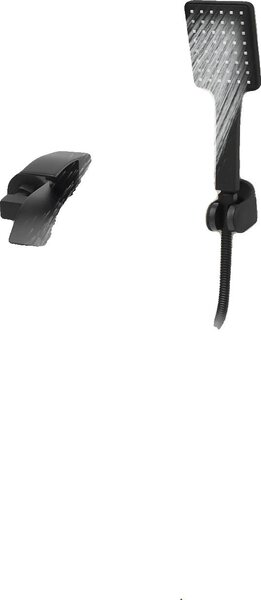Rubinetto per vasca da bagno a parete, struttura in ottone e acciaio inossidabile, 2 opzioni di erogazione dell'acqua, distanza di montaggio regolabile da 13,5 a 15,5 cm, superficie verniciata nera, per uso interno