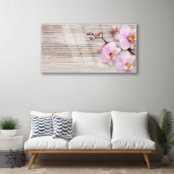 Quadro in vetro Fiori Pianta naturale 100x50 cm 2 appendini