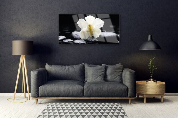 Quadro in vetro Pianta di orchidea da fiore 100x50 cm 2 appendini