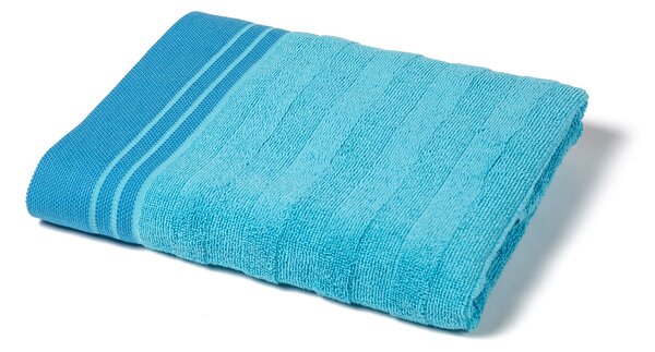 Telo Bagno In Cotone Cotton CM. 100x150 Spugnissima Tinta Unita Azzurro Caleffi