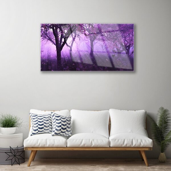 Quadro su vetro Alberi Natura Pianta 100x50 cm 2 appendini