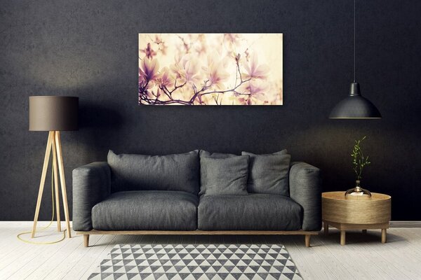 Quadro vetro Fiori Pianta naturale 100x50 cm 2 appendini