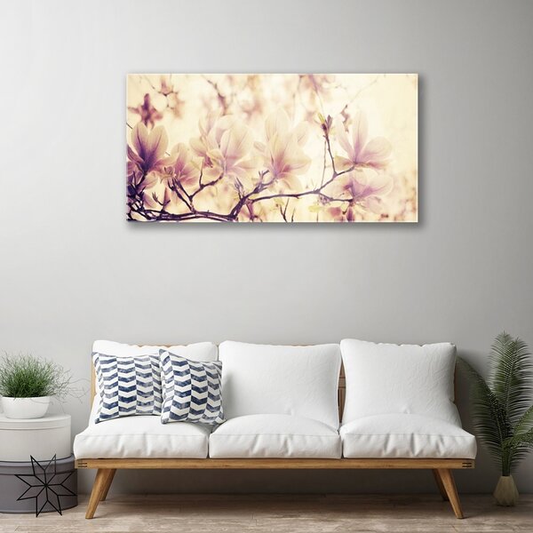 Quadro vetro Fiori Pianta naturale 100x50 cm 2 appendini