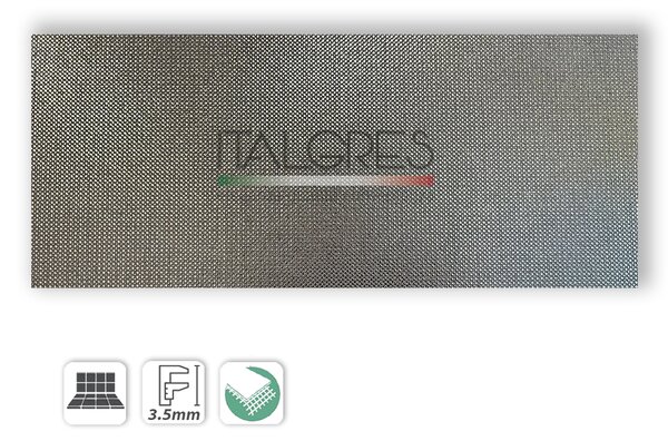 FILO PECE 100x200 - PIASTRELLA GRES SOTTILE 3 MM EFFETTO TESSUTO NERO
