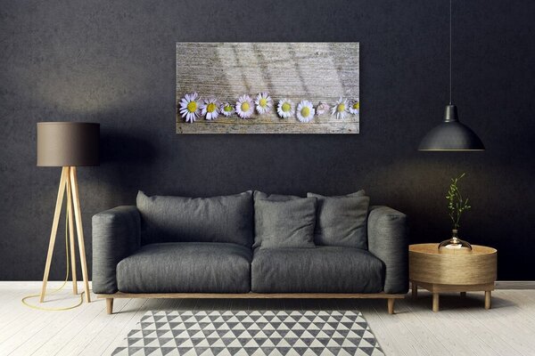 Quadro vetro Pianta naturale margherita 100x50 cm 2 appendini