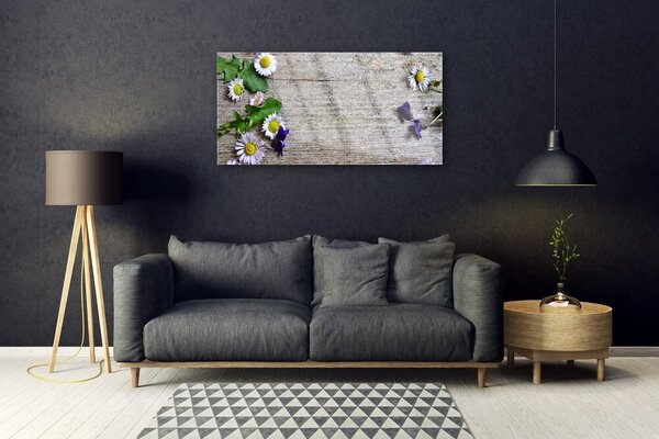 Quadro in vetro Pianta naturale margherita 100x50 cm 2 appendini