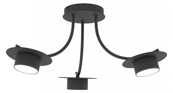 Lampada a soffitto in acciaio ENSO 3 nero da interno 3xGX53 Colore del corpo Nero