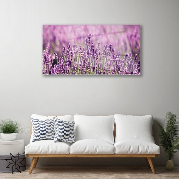 Quadro in vetro Fiori Pianta naturale 100x50 cm 2 appendini