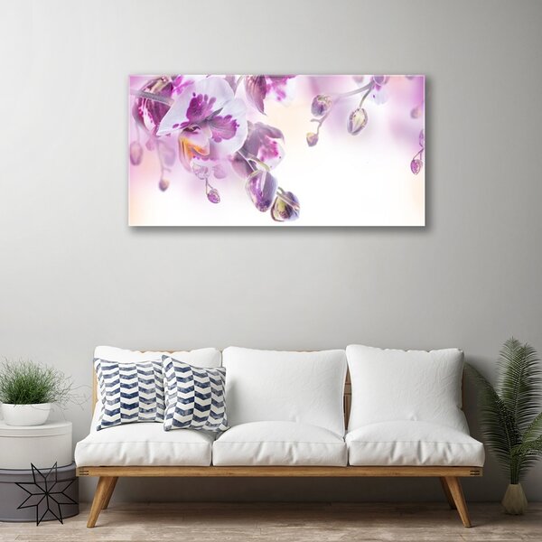 Quadro in vetro Fiori Pianta naturale 100x50 cm 2 appendini