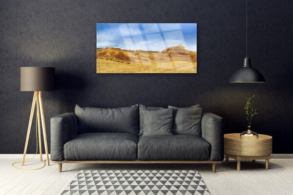 Quadro su vetro Paesaggio delle colline del deserto 100x50 cm 2 appendini