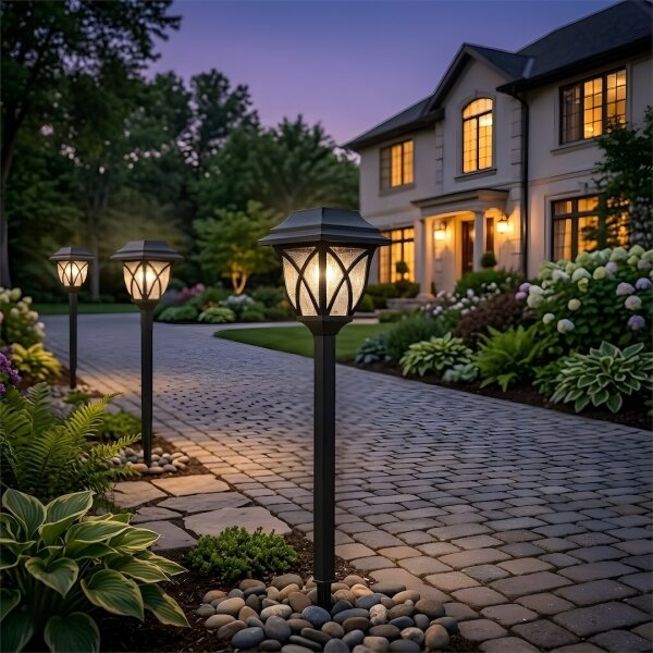 Lampada solare LED LAWN LED/1,2V 100 mAh 3000K 44 cm IP44 nera
