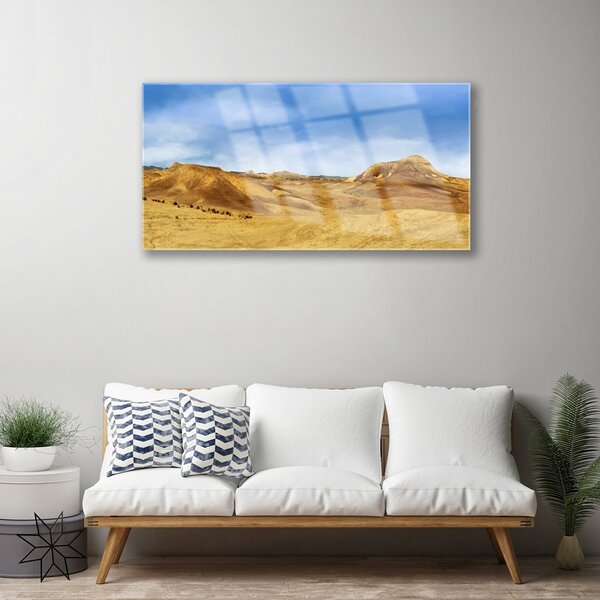 Quadro su vetro Paesaggio delle colline del deserto 100x50 cm 2 appendini
