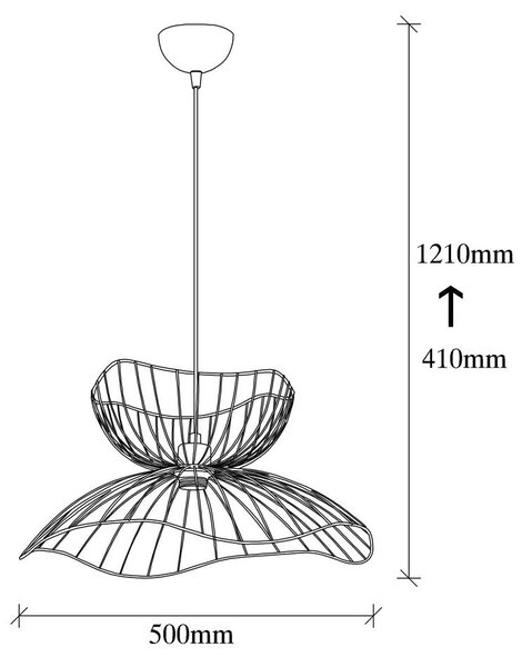 Lampadario nero con paralume in metallo ø 50 cm Farac – Opviq lights