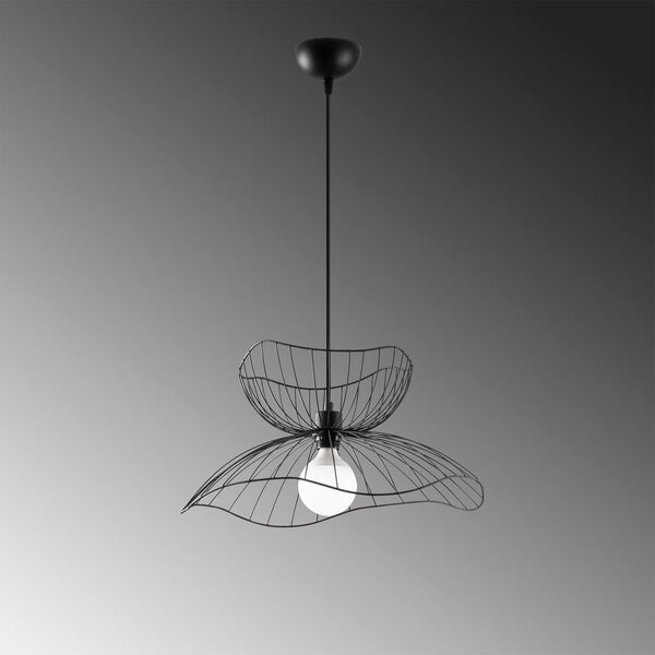 Lampadario nero con paralume in metallo ø 50 cm Farac – Opviq lights