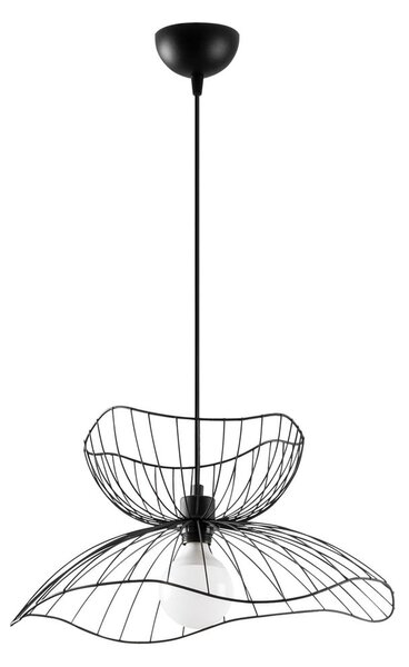Lampadario nero con paralume in metallo ø 50 cm Farac – Opviq lights