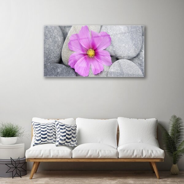 Quadro in vetro Pianta di fiori termali 100x50 cm 2 appendini