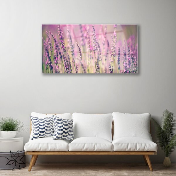 Quadro in vetro Fiori Pianta naturale 100x50 cm 2 appendini