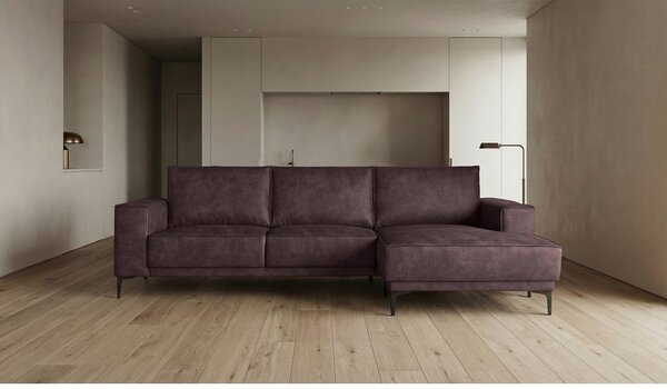 Divano angolare in similpelle marrone scuro (angolo destro) Copenhagen - Scandic