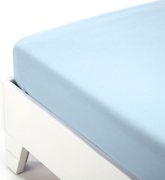 Lenzuolo Inferiore Singolo Azzurro Jersey Caleffi, In Jersey Di Cotone Caleffi