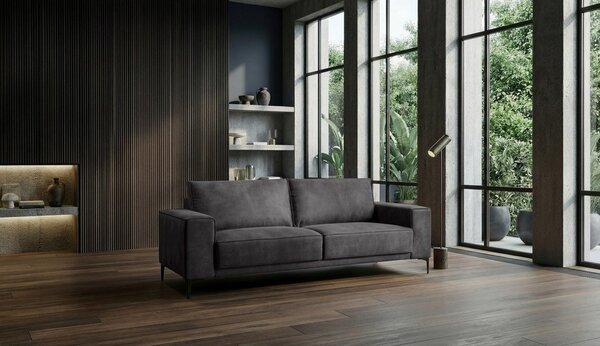 Divano color antracite con rivestimento in finta pelle 224 cm Copenhagen – Scandic