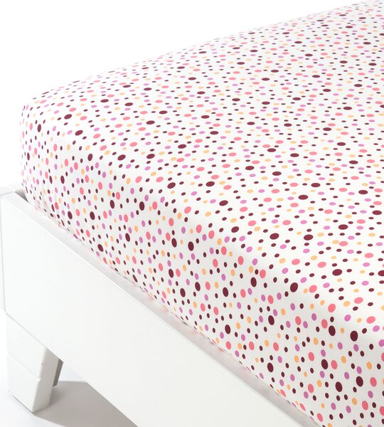 Lenzuolo Inferiore In Cotone Pois Singolo Caleffi Ragazza Corallo Caleffi