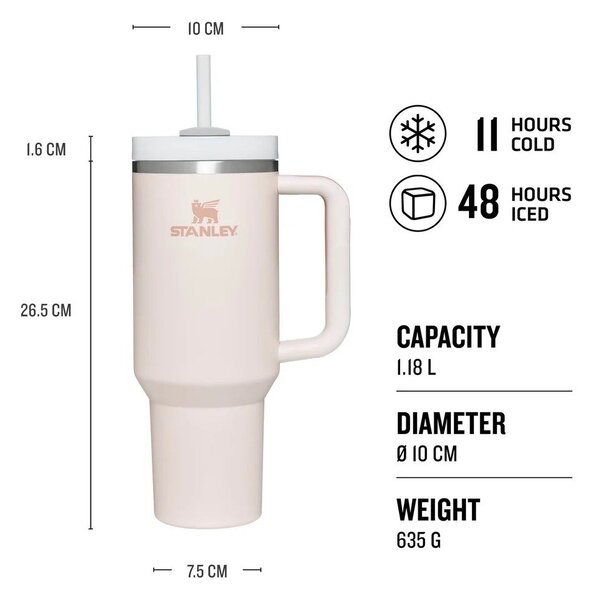 Borraccia termica blu scuro in acciaio inox 1,18 l Quencher H2.0 FlowState Tumbler Twilight – Stanley