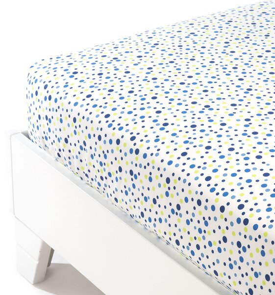 Lenzuolo Inferiore In Cotone Pois Singolo Caleffi Ragazza Blu Caleffi
