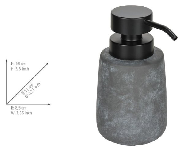 Dispenser per sapone grigio in ceramica 400 ml Sacile – Wenko