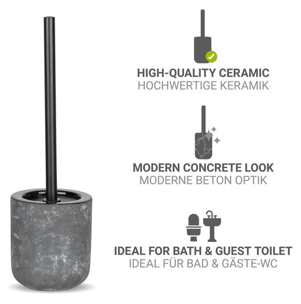Scopino WC grigio in ceramica Sacile – Wenko