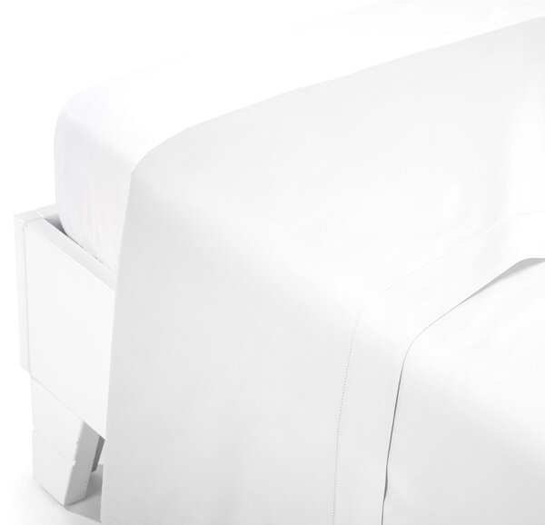 Lenzuolo Superiore In Raso Di Cotone Raso Singolo Caleffi Tinta Unita Bianco Caleffi