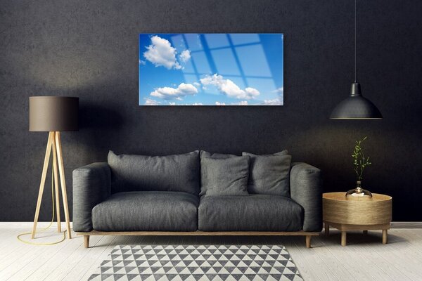Quadro di vetro Cielo Nuvole Paesaggio 100x50 cm 2 appendini