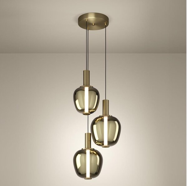 Eglo 390465 - Lampadario dimmerabile FRUITERA LED/5W/230V+2xLED/6,5W+ 3xLED/1,6W dorato