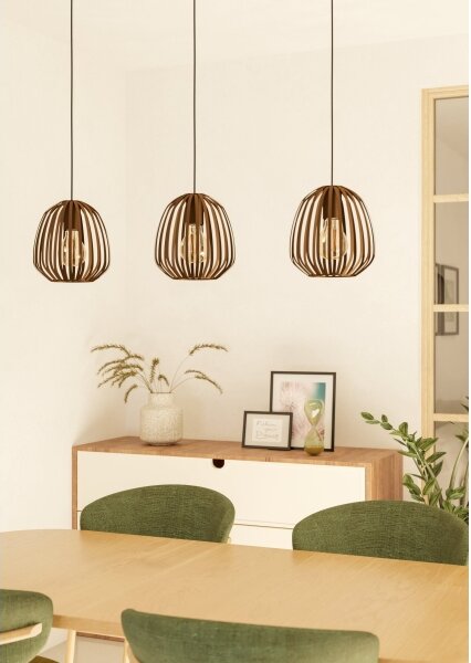Eglo 901098 - Lampadario a sospensione con cavo ESPINAL 3xE27/40W/230V, finitura bronzo