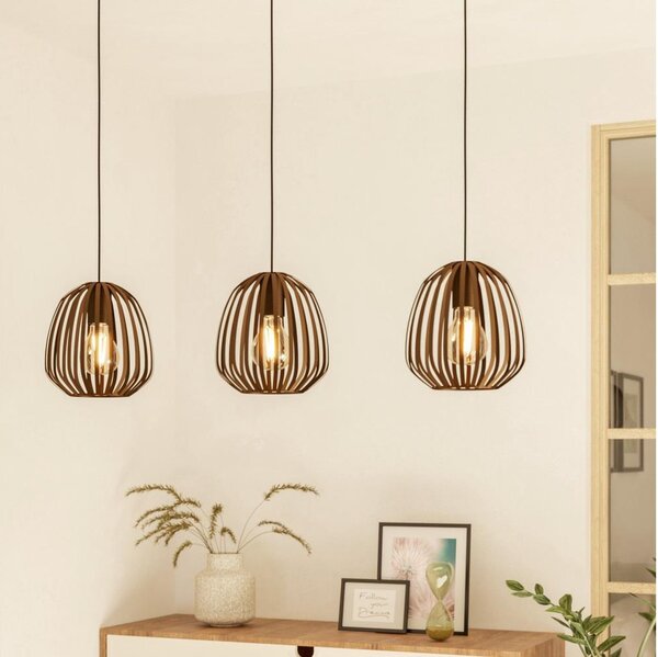 Eglo 901098 - Lampadario a sospensione con cavo ESPINAL 3xE27/40W/230V, finitura bronzo