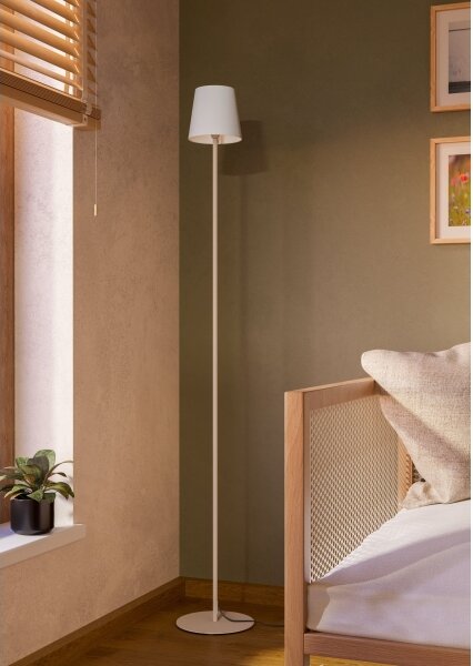 Eglo 901112 - Lampada a piantana FIORANA 1xE14/7,5W/230V crema/bianco
