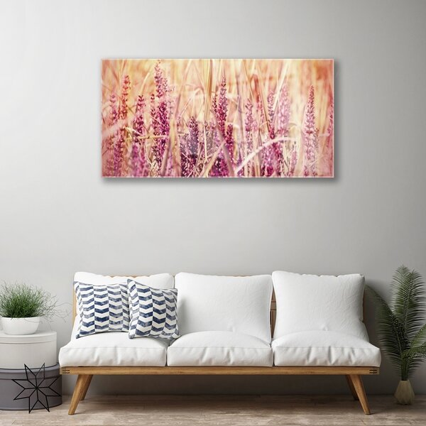 Quadro su vetro Grano Natura Pianta 100x50 cm 2 appendini